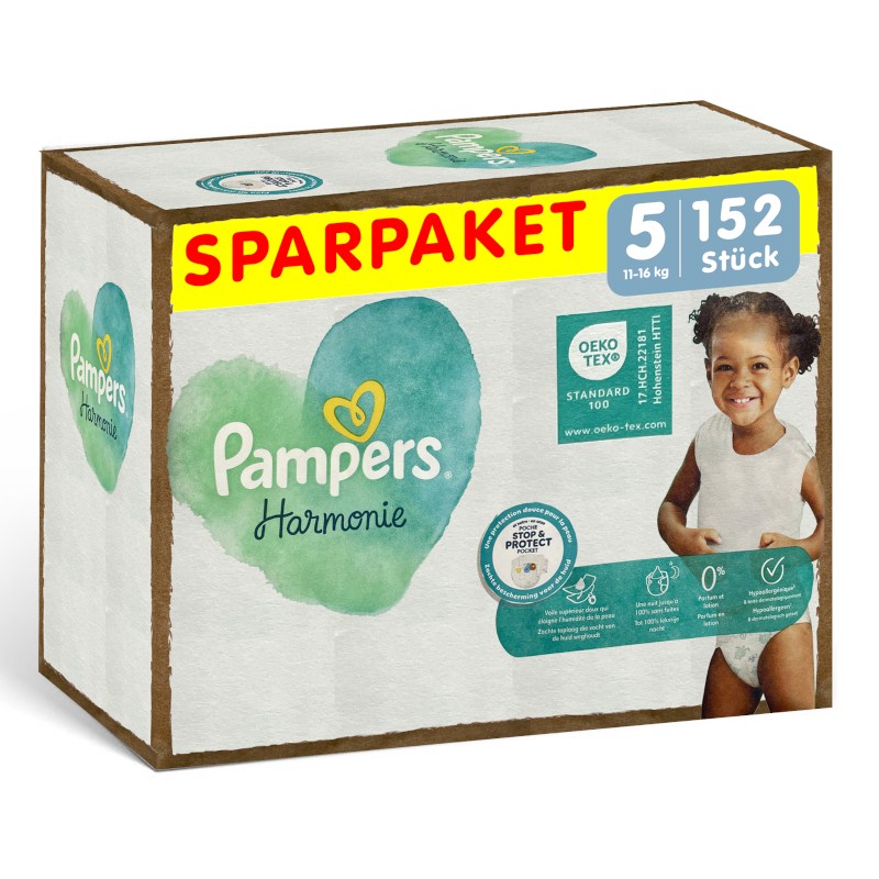 Ein Karton Pampers Harmonie Größe 5 im Sparpaket.